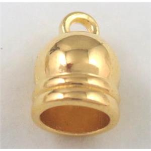 alloy tassel bail pendant, bellcaps, gold plated, approx 12x16mm