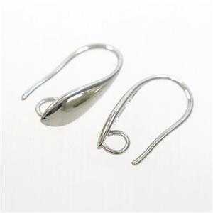 copper earring hook, color keeping, platinum plated, approx 10-18mm