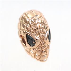 copper Aliens beads paved zircon, rose gold, approx 9-16mm