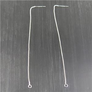 copper earring wire, silver plated, approx 1mm, 90mm length