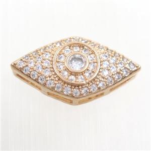 copper eye beads paved zircon, rose gold, approx 11-20mm