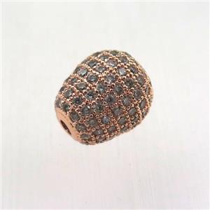 copper bead paved zircon, approx 10-12mm