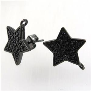 copper earring studs paved zircon, approx 16mm dia