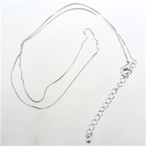 copper necklace chain, platinum plated, approx 0.6mm chain, 40cm length