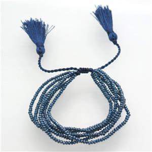 Handcraft bracelets with Chinese Crystal Glass beads, resized, approx 3mm, 50mm dia