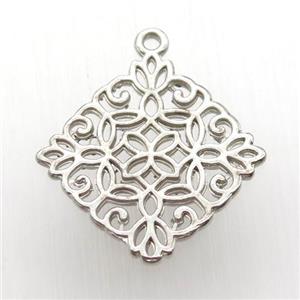 copper pendant, platinum plated, approx 21-21mm