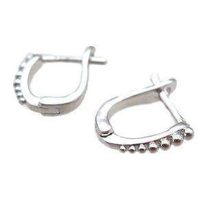 copper Latchback Earrings, platinum plated, approx 10-12mm