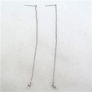 copper Stud Earrings wire, platinum plated, approx 100mm length