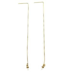 copper Stud Earrings wire, gold plated, approx 100mm length