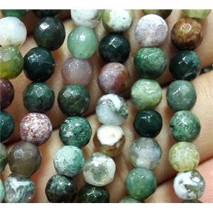 agate bead, faceted round, approx 6mm dia, 62pcs per st