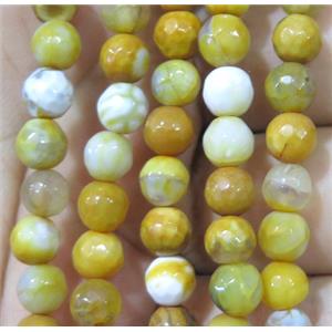 agate bead, faceted round, approx 6mm dia, 62pcs per st