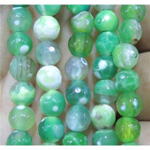 Agate bead, faceted round, approx 6mm dia