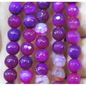 Agate bead, faceted round, approx 6mm dia