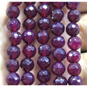 Agate bead, faceted round, approx 6mm dia