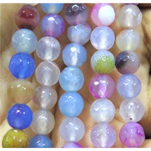 Agate bead, faceted round, approx 6mm dia