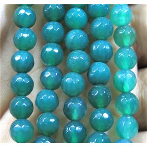 Agate bead, faceted round, approx 6mm dia