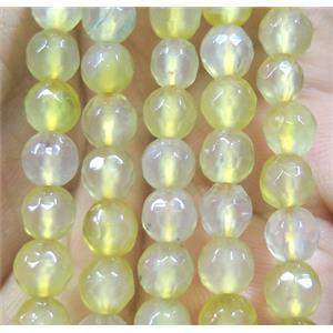 Agate bead, faceted round, approx 6mm dia