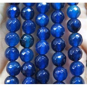 Agate bead, faceted round, approx 6mm dia