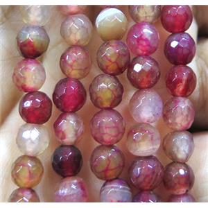 Agate bead, faceted round, approx 6mm dia