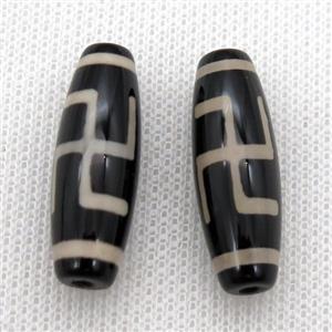 tibetan DZi rice beads, approx 10x30mm