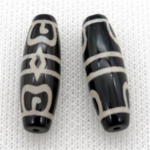 tibetan DZi rice beads, approx 10x30mm