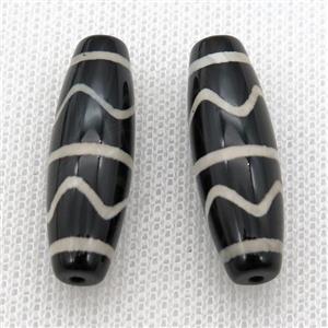 tibetan DZi rice beads, approx 10x30mm