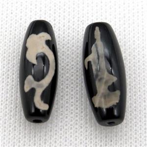 tibetan DZi rice beads, approx 10x30mm