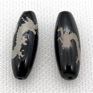 tibetan DZi rice beads, approx 10x30mm