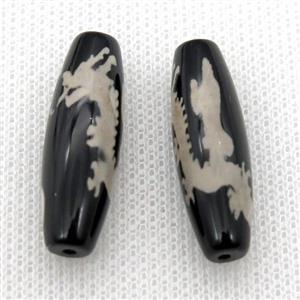 tibetan DZi rice beads, approx 10x30mm