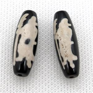 tibetan DZi rice beads, approx 10x30mm