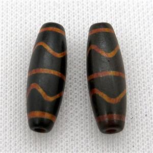 tibetan DZi rice beads, approx 10x30mm