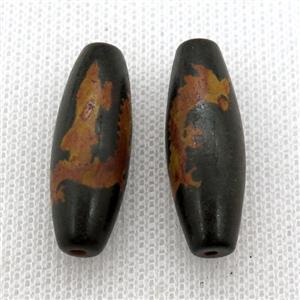 tibetan DZi rice beads, approx 10x30mm