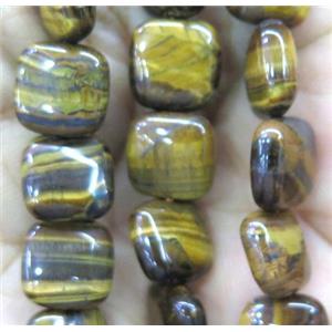 tiger eye stone bead, square, approx 10x10mm
