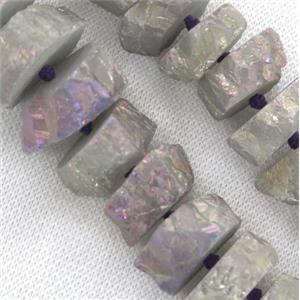 quartz bead, freeform, approx 15-35mm