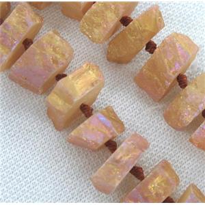 quartz bead, freeform, approx 15-35mm