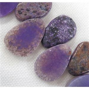 Agate loose bead, teardrop, approx 15-32mm