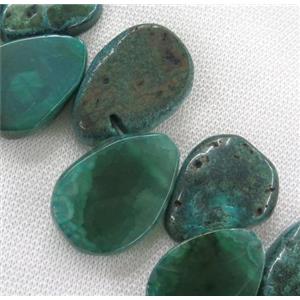 Agate loose bead, teardrop, approx 15-32mm