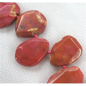 Agate loose bead, faceted teardrop, approx 15-30mm