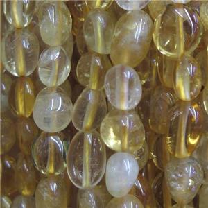 yellow Citrine chip beads, freeform, approx 6-8mm