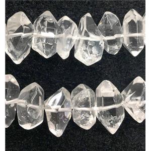 clear quartz bead, freeform, A grade, approx 12-18mm