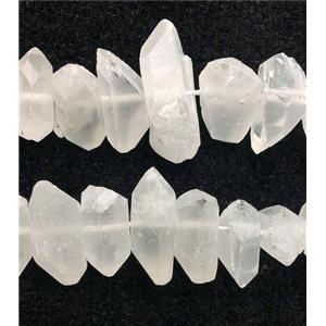 clear quartz bead, freeform, matte, approx 12-18mm