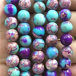 round Sea sediment jasper beads, mulit color, approx 8mm dia