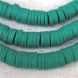 green Fimo Polymer Clay heishi beads, approx 6mm dia