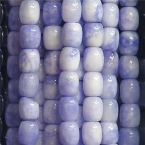 Jade barrel Beads, lavender dye, approx 9x11mm