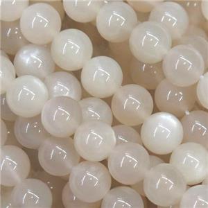 white MoonStone Beads, round, B-grade, approx 8mm dia