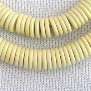 yellow Oxidative Agate heishi beads, approx 4mm