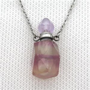 Fluorite perfume bottle Necklace, approx 14-28mm