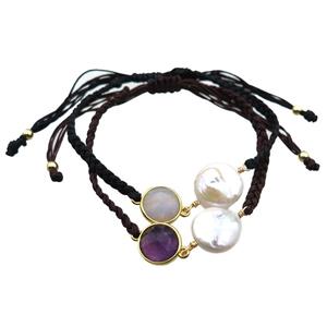 handmade bracelet with pearl bead, approx 10-12mm, 22-28cm length