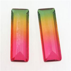 synthetical multicolor Tourmaline cabochon, no hole, rectangle, approx 8-24mm