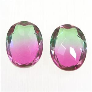synthetical multicolor Tourmaline cabochon, no hole, oval, approx 13x18mm